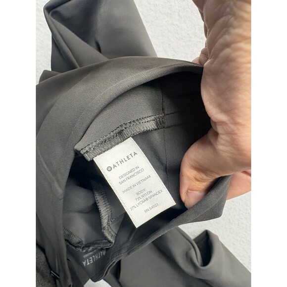 Athleta Madison Moto Tight Leggings Womens 6 Gray Stretch Side Zip Ribbed Pant - Picture 4 of 6